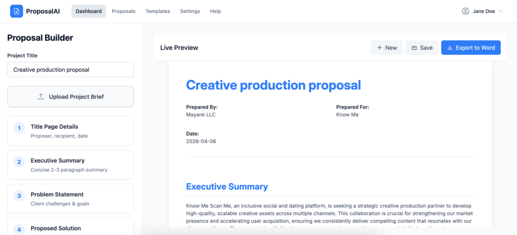 Creative Production Proposal