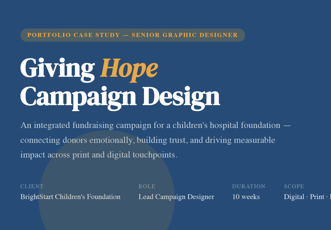 Giving Hope: A Fundraising Campaign for Children’s Healthcare